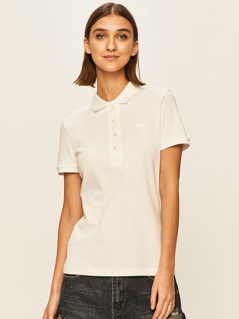 Lacoste polo damskie kolor biały PF5462