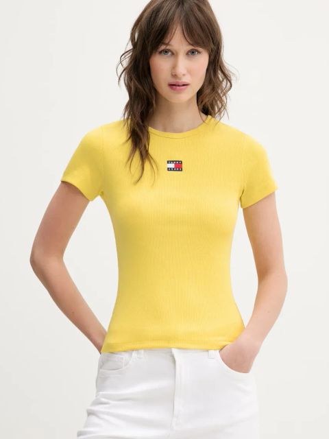 Tommy Jeans t-shirt damski kolor żółty