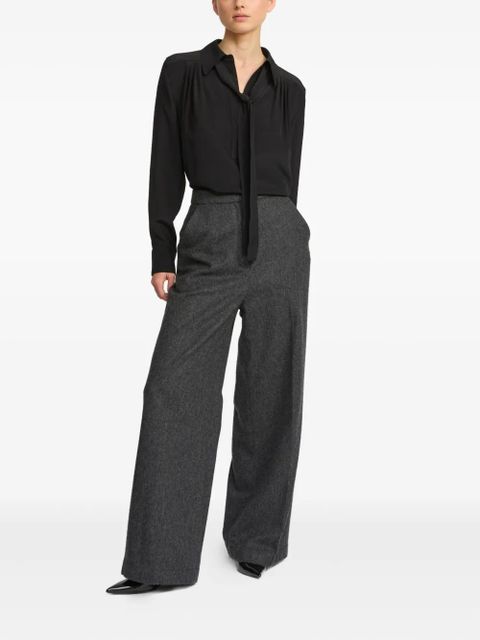 Yves Salomon tie-neck blouse - Black - zdjęcie produktu nr 2