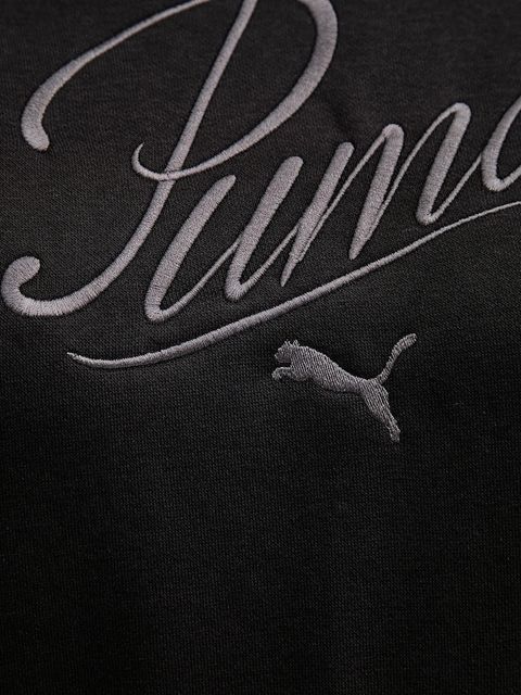 Puma bluza damska kolor czarny z kapturem z aplikacją 688072