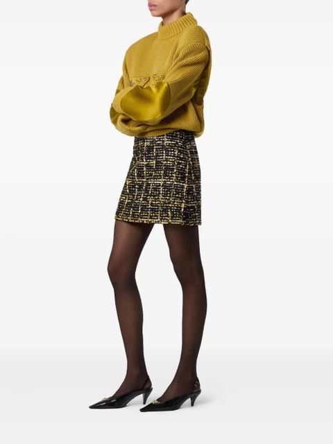 Versace embellished-pocket ribbed sweater - Yellow