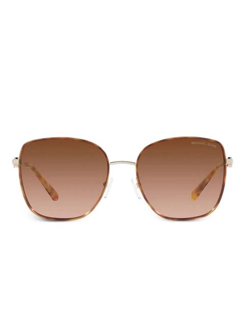 Michael Kors logo-plaque square-frame sunglasses - Brown - zdjęcie produktu nr 1