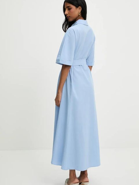 Answear.LAB sukienka kolor niebieski maxi rozkloszowana