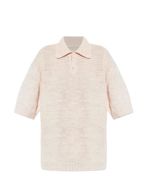 Maison Margiela linen polo top - Neutrals - zdjęcie produktu nr 1