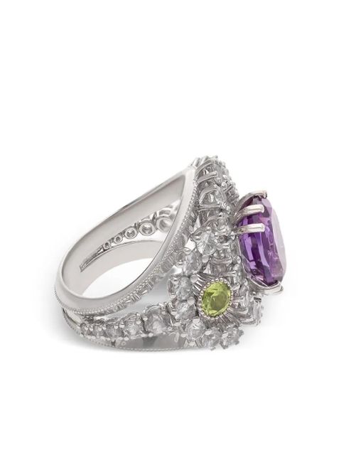 Dolce & Gabbana 18kt white gold Eleganza multi-stone ring - Silver