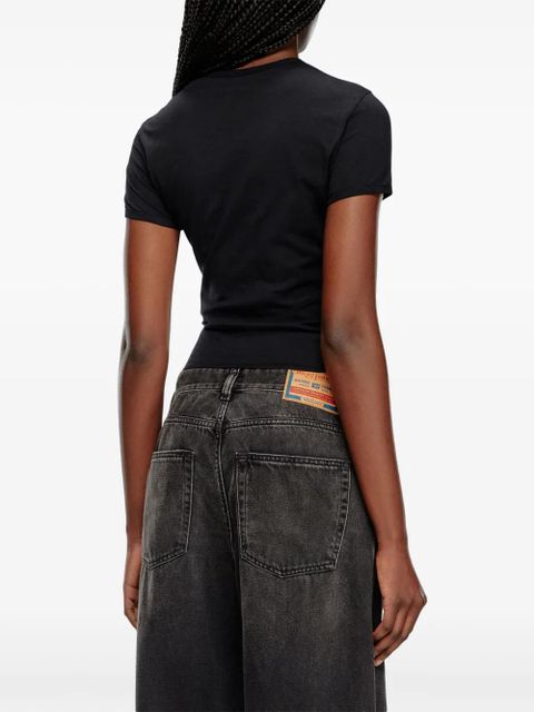 Diesel logo-embroidered T-shirt - Black