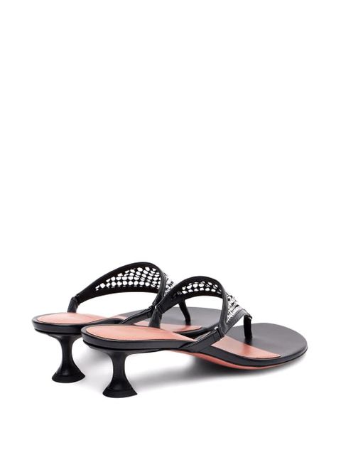 Amina Muaddi 45mm Cameron embellished heeled sandals - Black - zdjęcie produktu nr 2