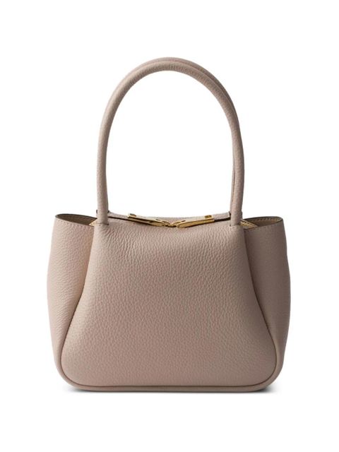 Prada mini leather tote bag - Neutrals
