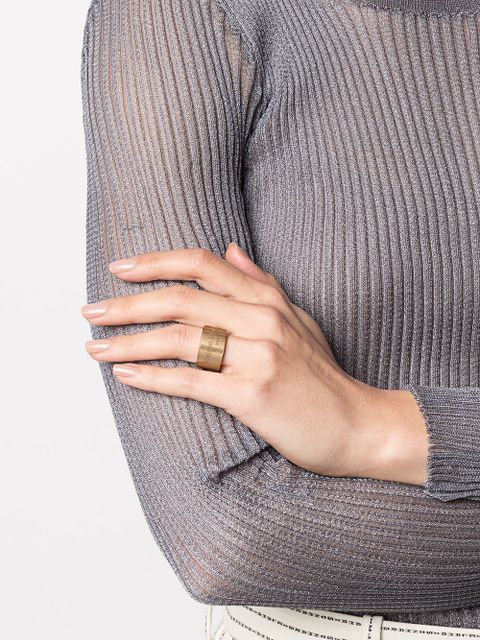 Maison Margiela logo-engraved ring - Silver - zdjęcie produktu nr 2
