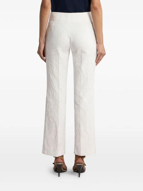 ETRO jacquard flared trousers - White
