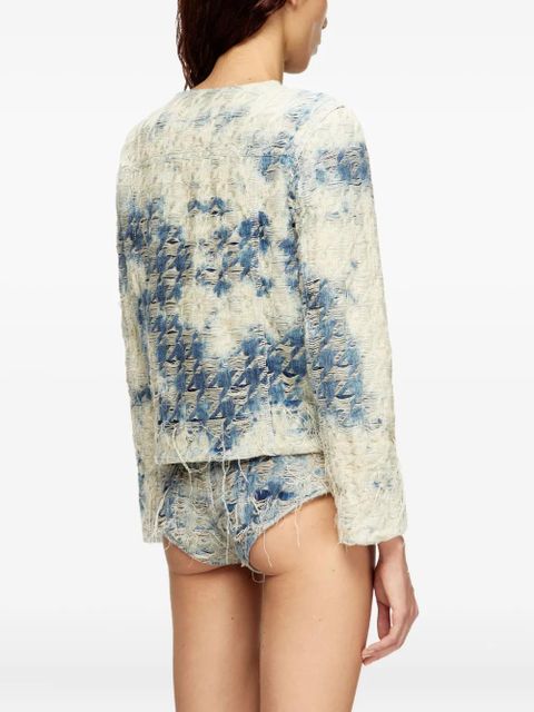 Diesel houndstooth-weave denim jacket - White