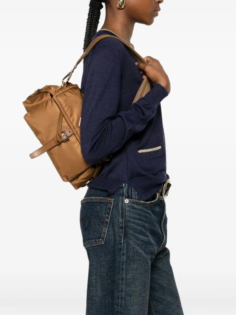 Prada triangle-logo cross body bag - Brown