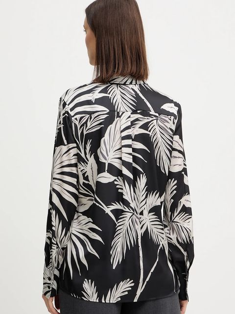 Guess koszula CONCETTA damska kolor czarny regular z kołnierzykiem klasycznym W5YH03 WF1T2