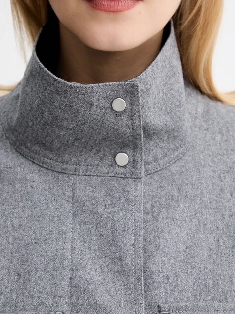 BOSS kurtka z wełną kolor szary przejściowa oversize 50548307