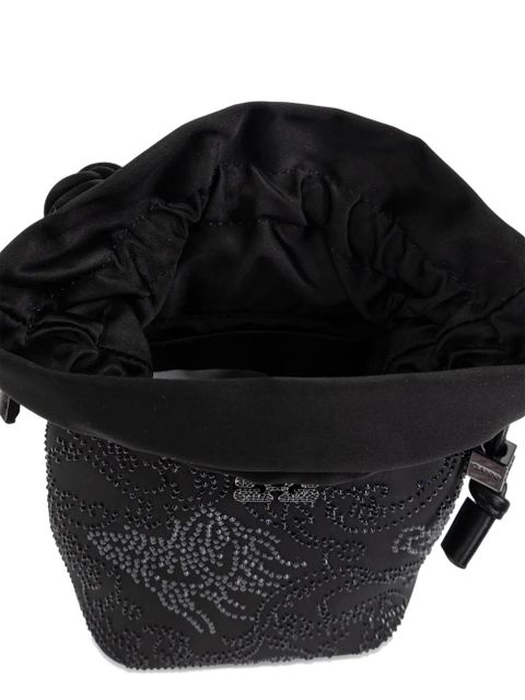 GANNI Bou braided-handle crystal-embellished bucket bag - Black