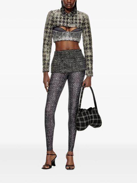 Diesel Double-D houndstooth shoulder bag - Black - zdjęcie produktu nr 2