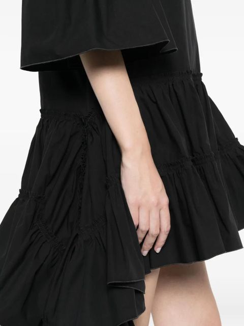 JW Anderson cold-shoulders ruffled asymmetric dress - Black