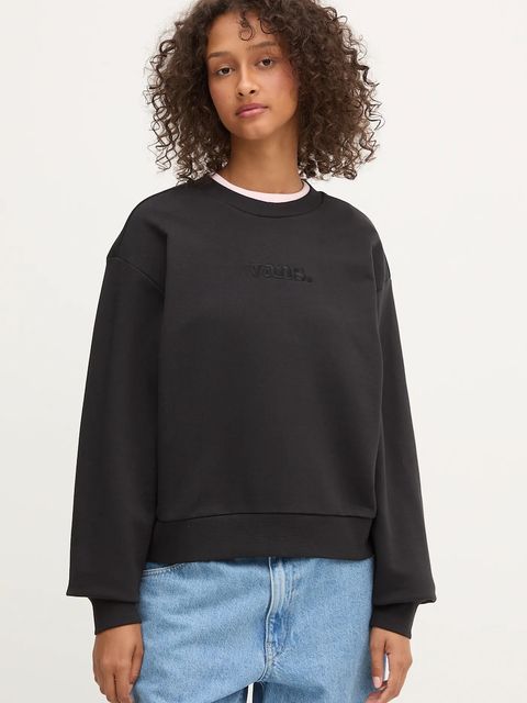 Vans bluza bawełniana damska kolor czarny gładka VN000RAMBLK1 - zdjęcie produktu nr 1