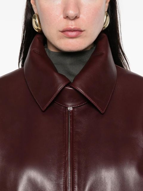 Saint Laurent zip-up leather coat - Red