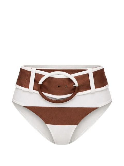 Cult Gaia striped-pattern belt bikini bottoms - White - zdjęcie produktu nr 1