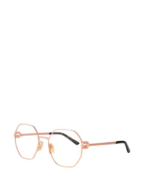Gucci Eyewear geometric logo-embellished glasses - Pink - zdjęcie produktu nr 2