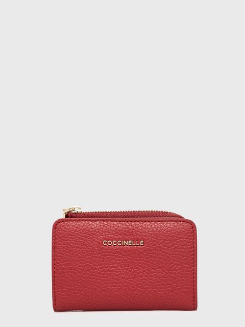Coccinelle portfel skórzany kolor czerwony - zdjęcie produktu nr 1