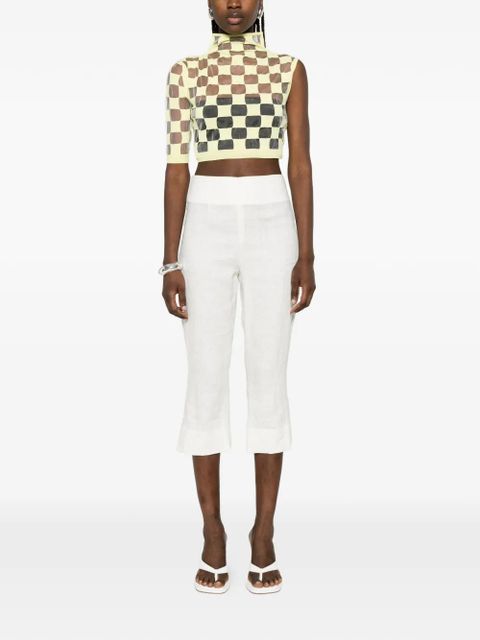 Max Mara openwork short-sleeve top - Yellow