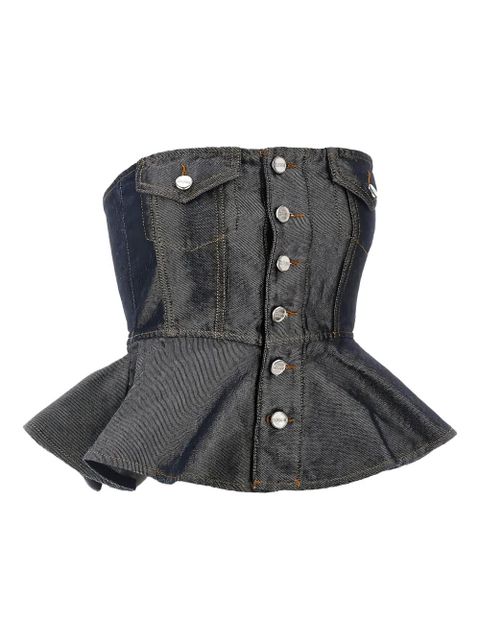 GANNI button denim top - Grey - zdjęcie produktu nr 2