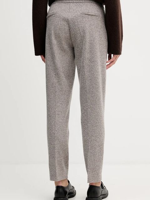 Marc O'Polo spodnie damskie kolor beżowy proste high waist 511304419051