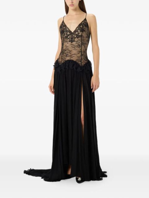 Blumarine lace-detail maxi dress - Black