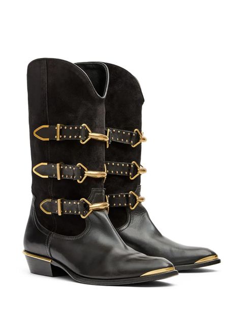 ISABEL MARANT Mexia buckle-fastening boots - Black - zdjęcie produktu nr 2