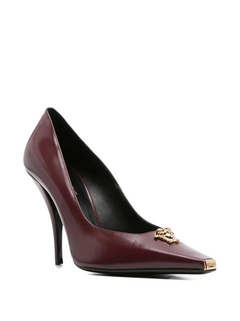 Versace 110mm medusa-embellished pointed-toe pumps - Red - zdjęcie produktu nr 2