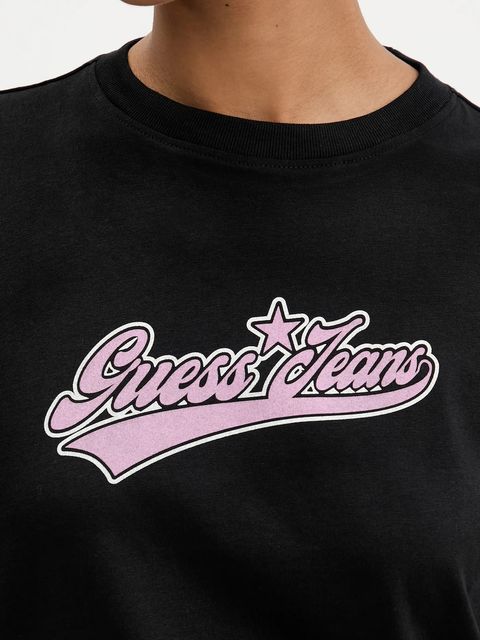 Guess Jeans t-shirt bawełniany damski kolor czarny W5BI31 K8HM0