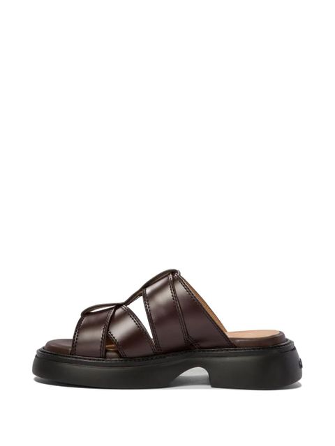 GANNI leather sandals - Brown