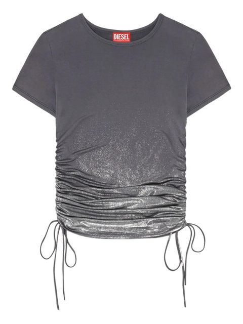 Diesel T-Rey metallic-detail cinched top - Grey - zdjęcie produktu nr 1