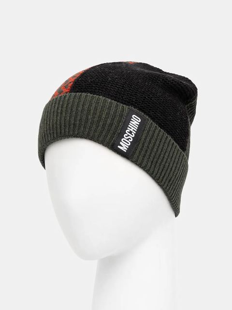 Moschino czapka z wełną kolor zielony M3338 65448