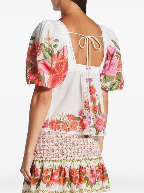 FARM Rio floral-print top - White