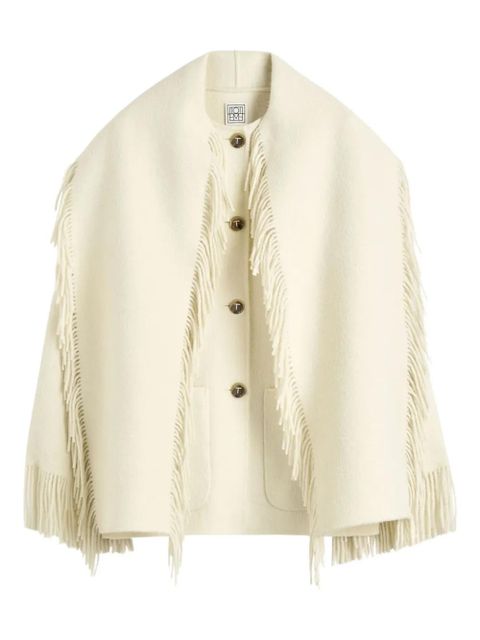 TOTEME fringed-edges wool jacket - Neutrals - zdjęcie produktu nr 1