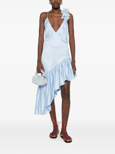 SANDRO Laurine ruffled floral midi dress - Blue - zdjęcie produktu nr 2