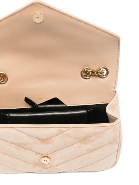 Saint Laurent small Lou Lou logo-plaque cross body bag - Neutrals