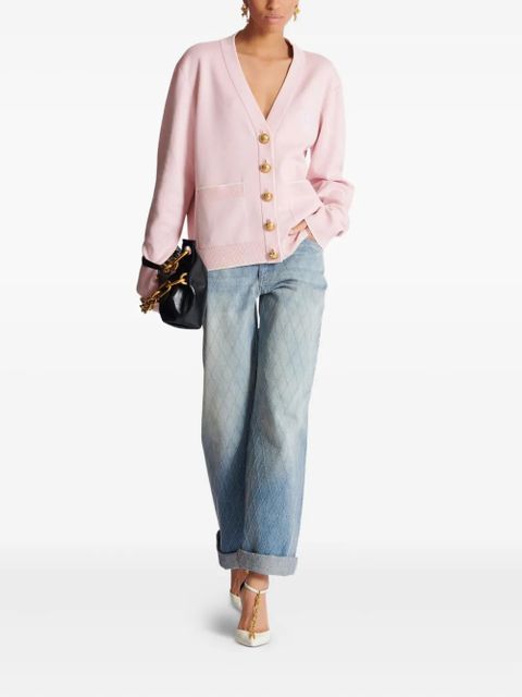 Balmain Emblème-embroidered cardigan - Pink - zdjęcie produktu nr 2