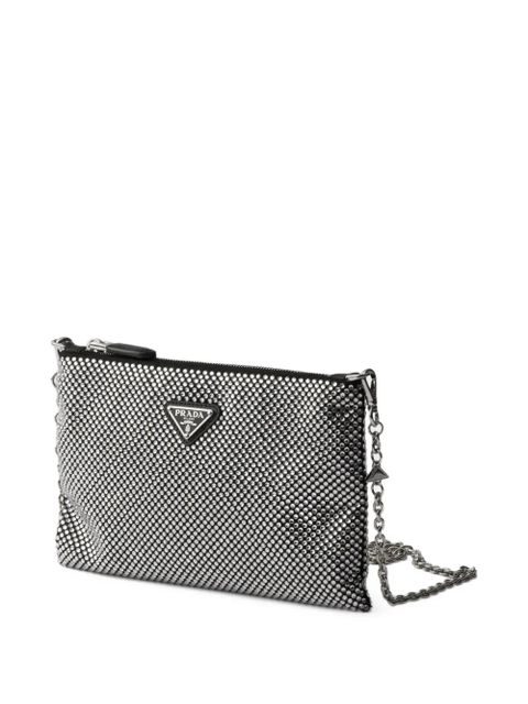 Prada mini crystal-studded cross body bag - Silver - zdjęcie produktu nr 2