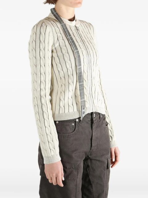 Diesel cable-knit zip cardigan - Neutrals