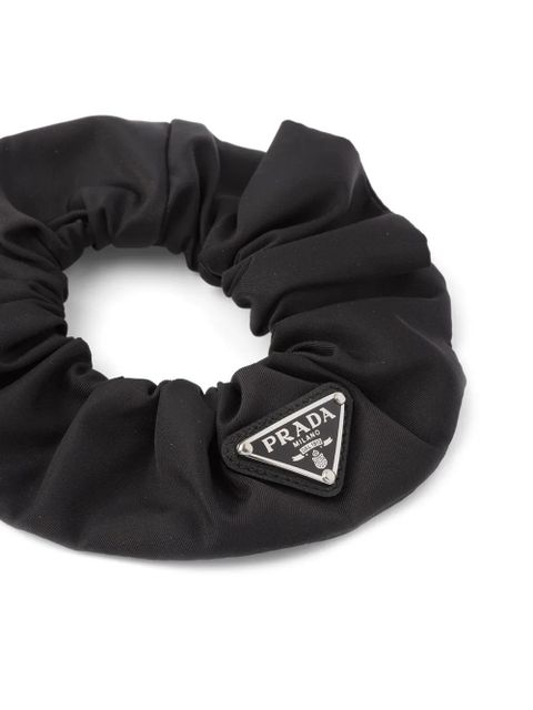 Prada triangle-logo scrunchie - Black