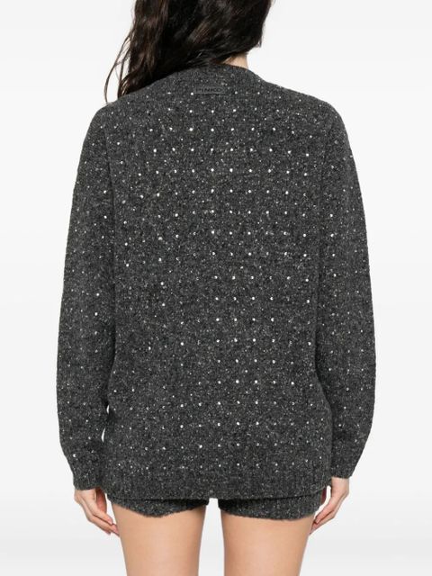 PINKO crystal-embellishment cardigan - Grey