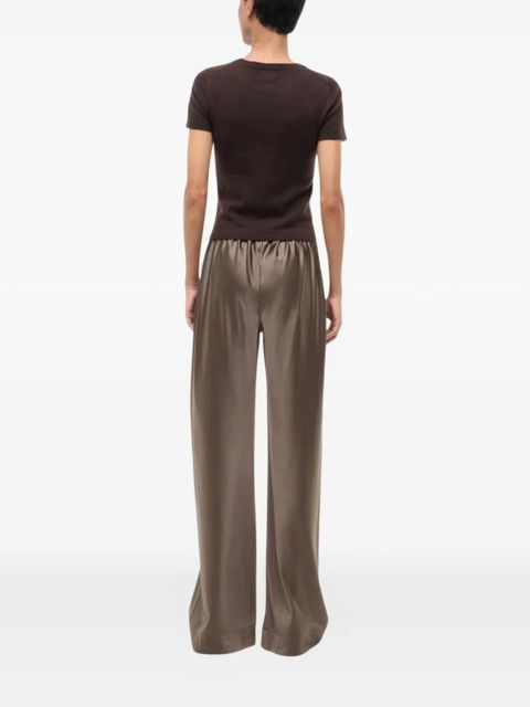 STAUD Stroll silk trousers - Brown