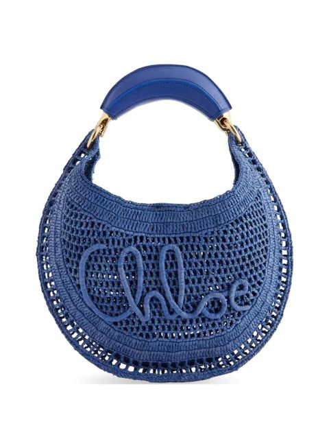 Chloé woven logo-lettering shoulder bag - Blue - zdjęcie produktu nr 1