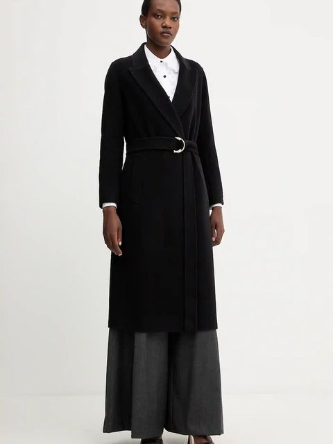 Marella płaszcz z wełną kolor czarny 2523016011200