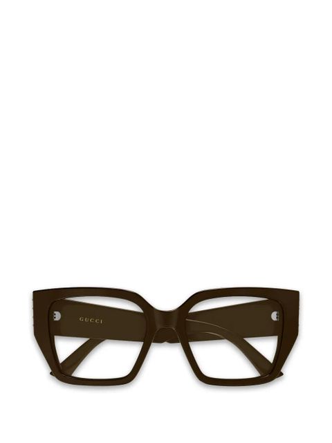 Gucci Eyewear logo-lettering glasses - Brown - zdjęcie produktu nr 1