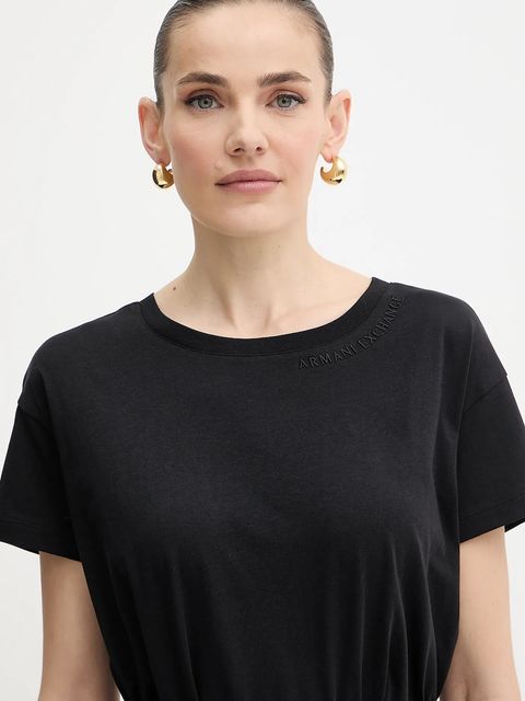 Armani Exchange t-shirt bawełniany damski kolor czarny XW001356 AF10356
